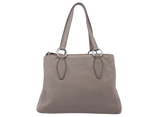 Miu Miu Hand Bag Leather 2way Gray Silver - vista 2