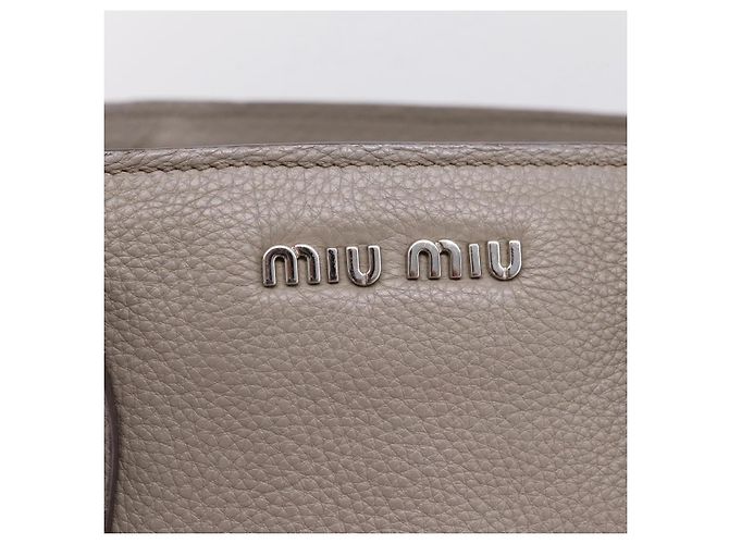 Miu Miu Hand Bag Leather 2way Gray Silver - vista 21