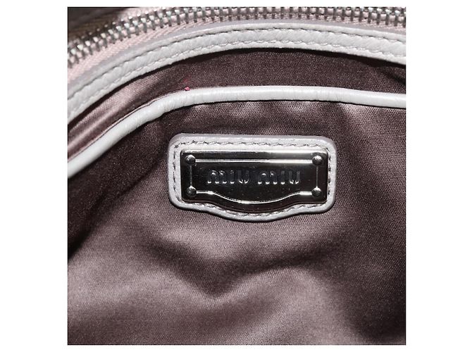 Miu Miu Hand Bag Leather 2way Gray Silver - vista 25