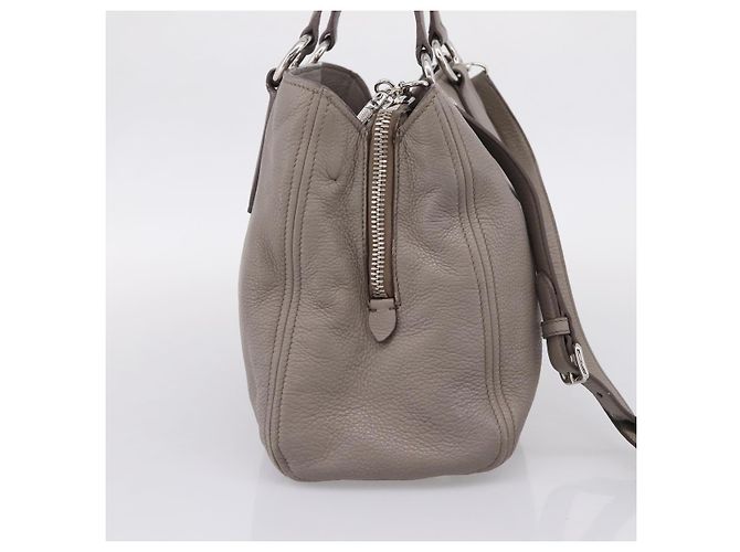 Miu Miu Hand Bag Leather 2way Gray Silver - vista 4