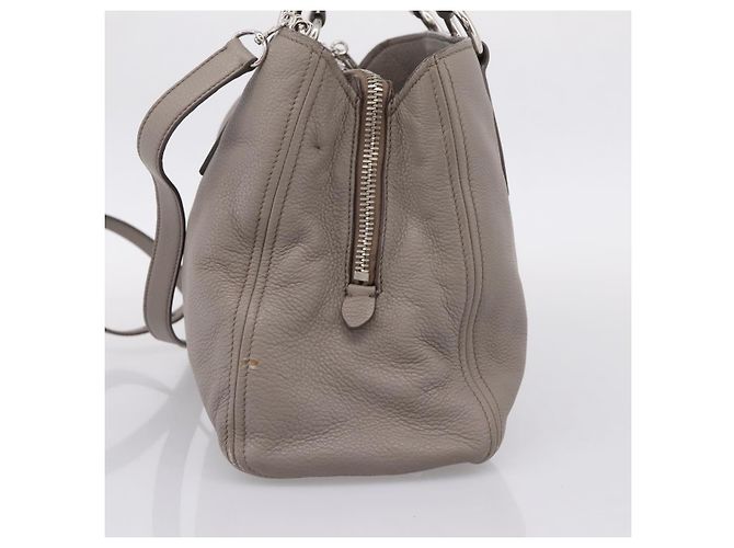 Miu Miu Hand Bag Leather 2way Gray Silver - vista 5