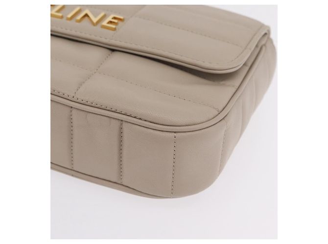 Céline CELINE Chain Shoulder Bag Leather Beige Gold Tone - vista 15