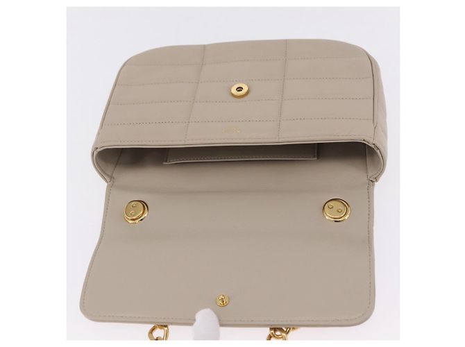Céline CELINE Chain Shoulder Bag Leather Beige Gold Tone - vista 19