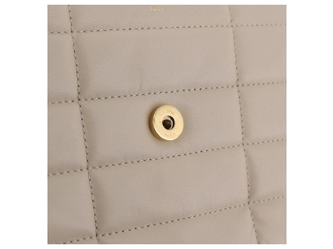 Céline CELINE Chain Shoulder Bag Leather Beige Gold Tone - vista 20