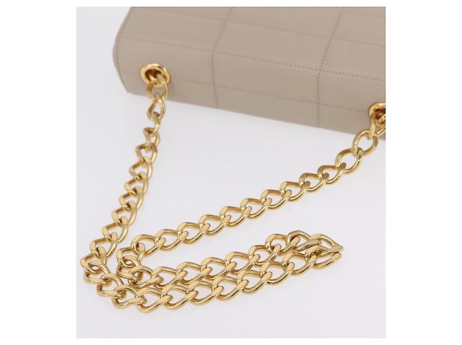 Céline CELINE Chain Shoulder Bag Leather Beige Gold Tone - vista 7