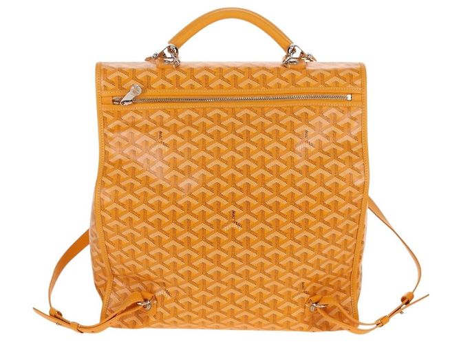 Goyard Herringbone Saint Léger Backpack PVC Leather Yellow - vista 2