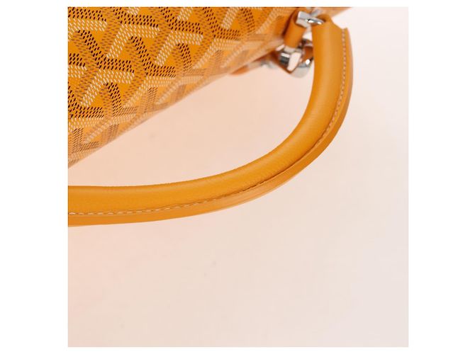 Goyard Herringbone Saint Léger Backpack PVC Leather Yellow - vista 7
