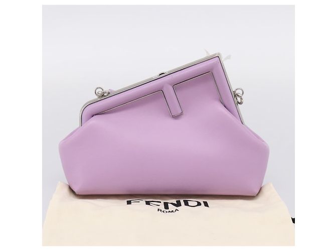 FENDI First Small Bag Shoulder Bag Leather Purple Silver 8BP129 - vista 12