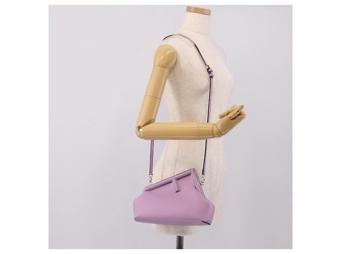 FENDI First Small Bag Shoulder Bag Leather Purple Silver 8BP129 - vista 24