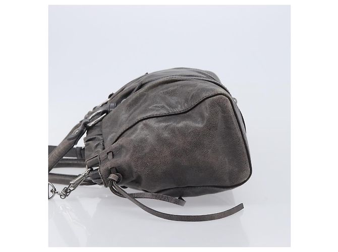 Miu Miu Hand Bag Leather 2way Gray Silver - vista 4