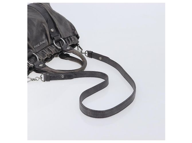 Miu Miu Hand Bag Leather 2way Gray Silver - vista 8