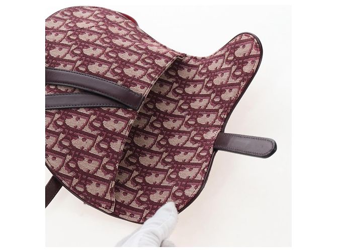 Christian Dior Trotter Canvas Saddle Waist bag Red Gold - vista 20