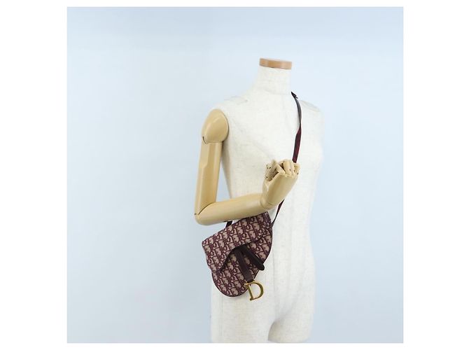 Christian Dior Trotter Canvas Saddle Waist bag Red Gold - vista 25