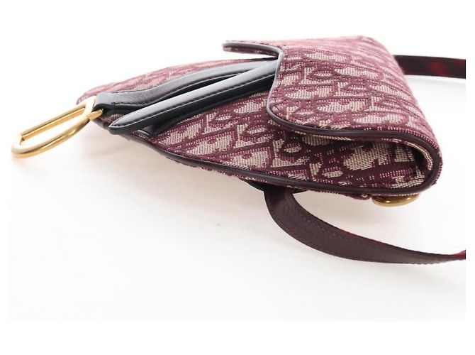Christian Dior Trotter Canvas Saddle Waist bag Red Gold - vista 4