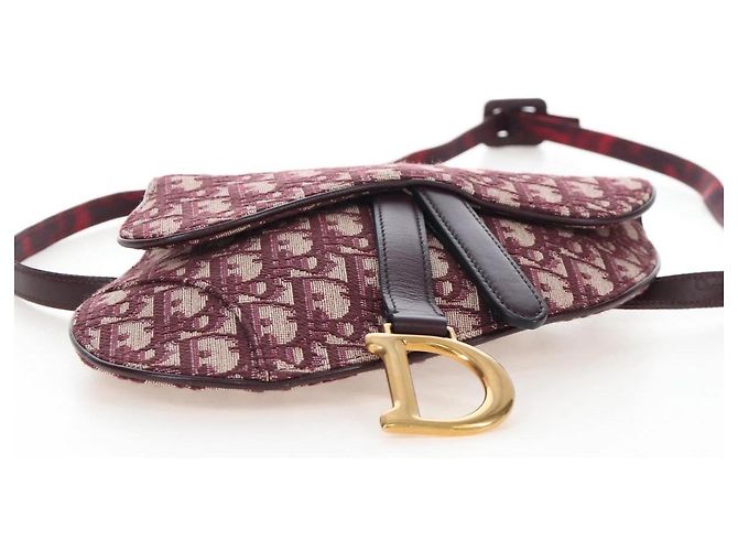 Christian Dior Trotter Canvas Saddle Waist bag Red Gold - vista 5