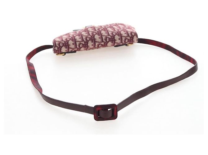 Christian Dior Trotter Canvas Saddle Waist bag Red Gold - vista 7