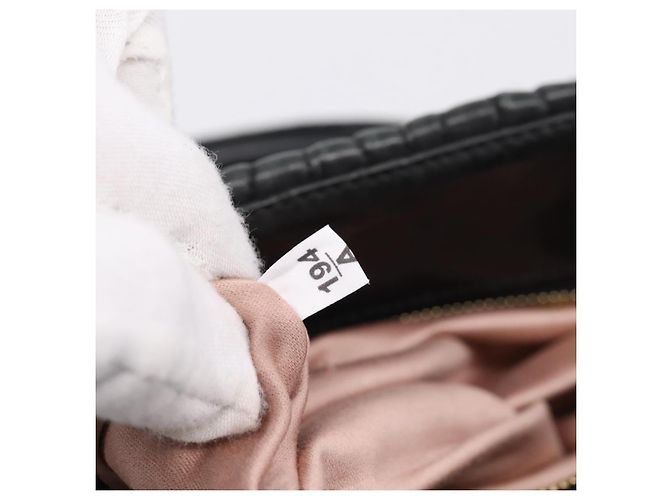 Miu Miu Matelasse Hand Bag Leather 2way Black Gold Tone - vista 12