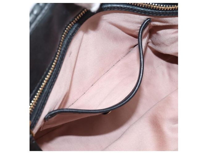 Miu Miu Matelasse Hand Bag Leather 2way Black Gold Tone - vista 23