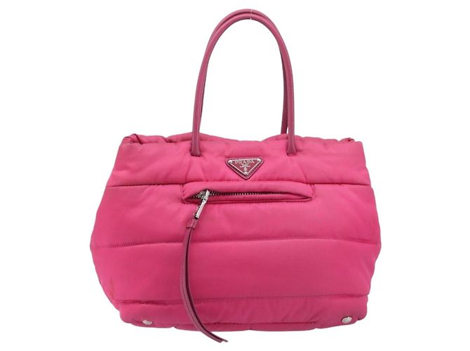 PRADA Handtasche Nylon Rosa Silber - Ansicht 13