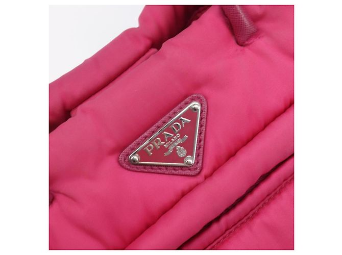 PRADA Handtasche Nylon Rosa Silber - Ansicht 18