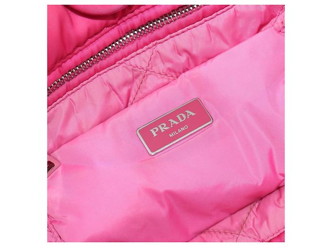 PRADA Handtasche Nylon Rosa Silber - Ansicht 20