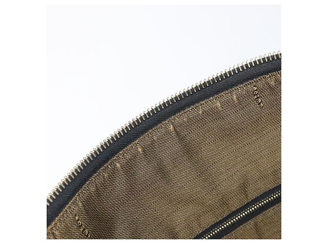 FENDI Zucca Canvas Vanity Cosmetic Pouch Brown Gold Tone - vista 10