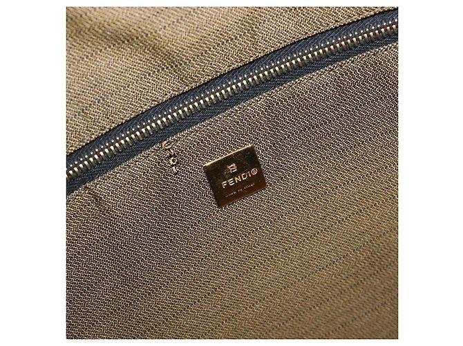 FENDI Zucca Canvas Vanity Cosmetic Pouch Brown Gold Tone - vista 20