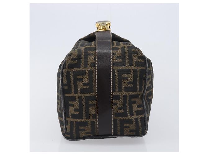 FENDI Zucca Canvas Vanity Cosmetic Pouch Brown Gold Tone - vista 4