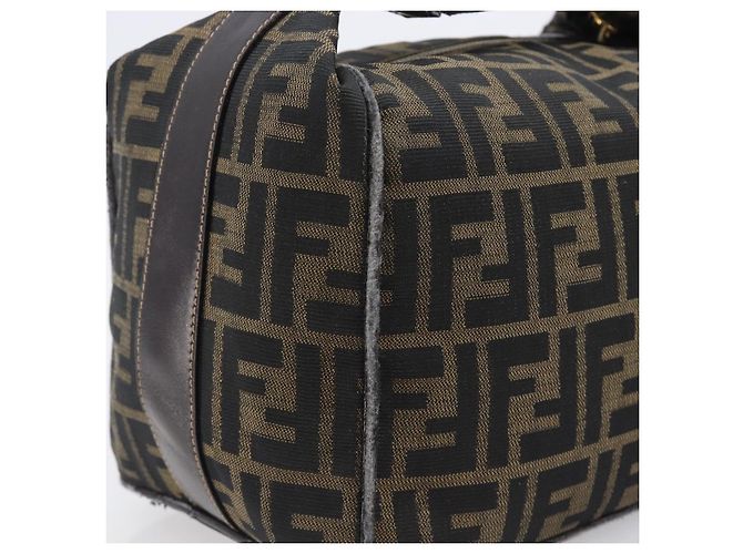 FENDI Zucca Canvas Vanity Cosmetic Pouch Brown Gold Tone - vista 8