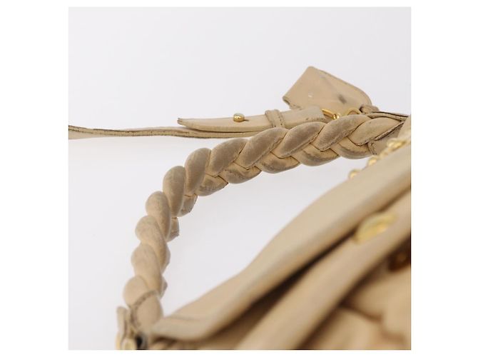 Miu Miu Hand Bag Leather 2way Beige Gold - vista 14