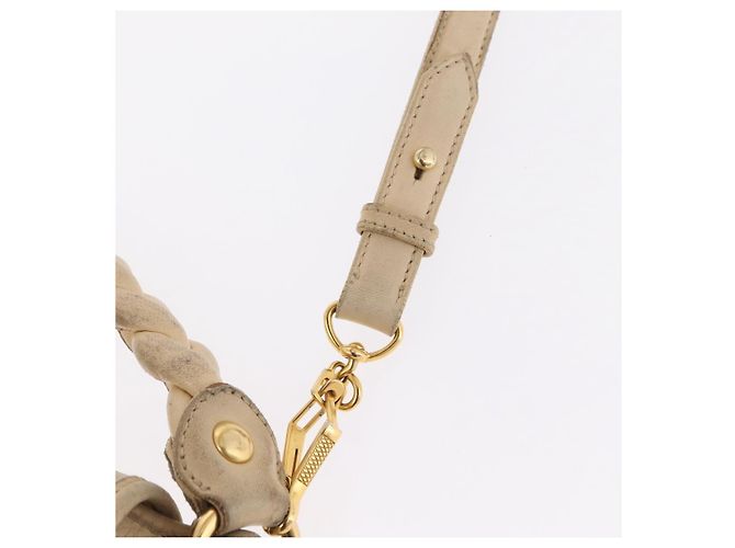 Miu Miu Hand Bag Leather 2way Beige Gold - vista 17