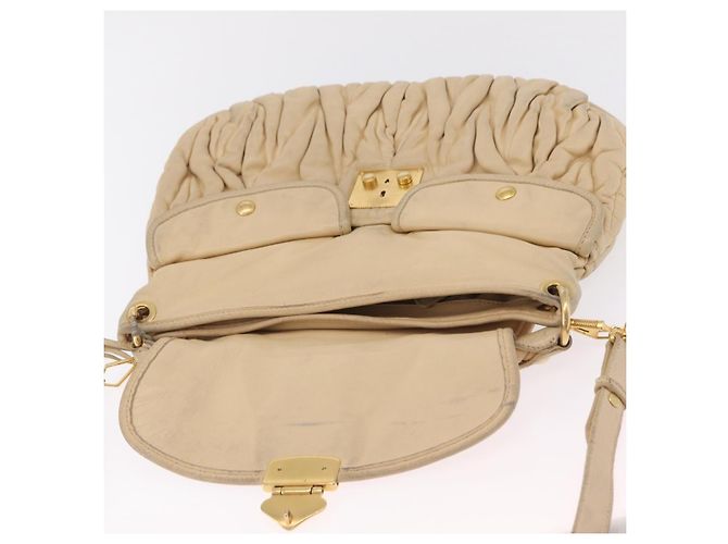 Miu Miu Hand Bag Leather 2way Beige Gold - vista 25