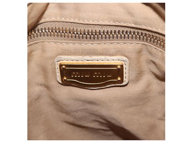 Miu Miu Hand Bag Leather 2way Beige Gold - vista 27