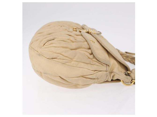 Miu Miu Hand Bag Leather 2way Beige Gold - vista 3