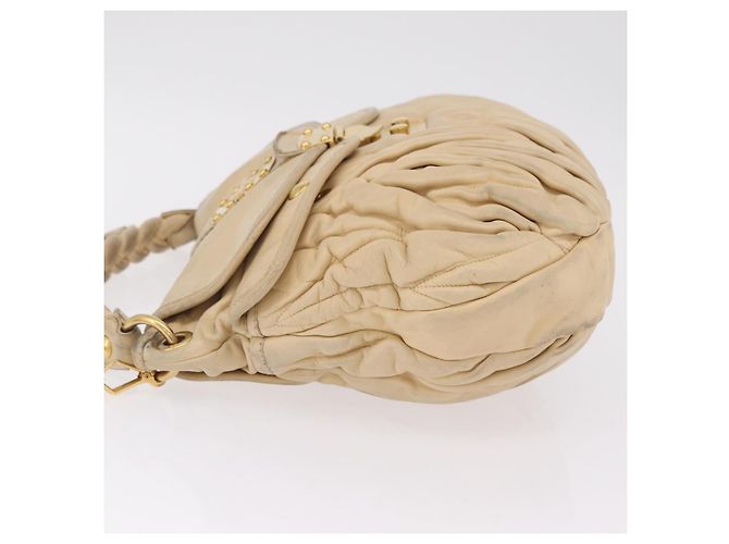 Miu Miu Hand Bag Leather 2way Beige Gold - vista 4