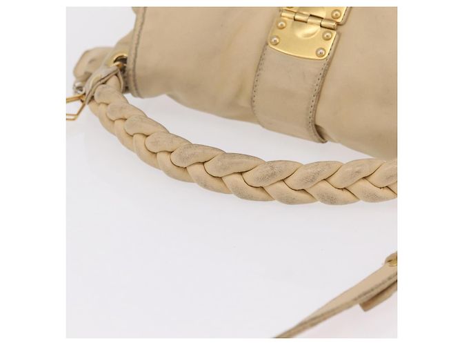 Miu Miu Hand Bag Leather 2way Beige Gold - vista 7