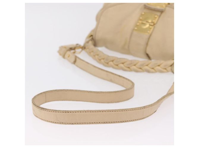 Miu Miu Hand Bag Leather 2way Beige Gold - vista 9