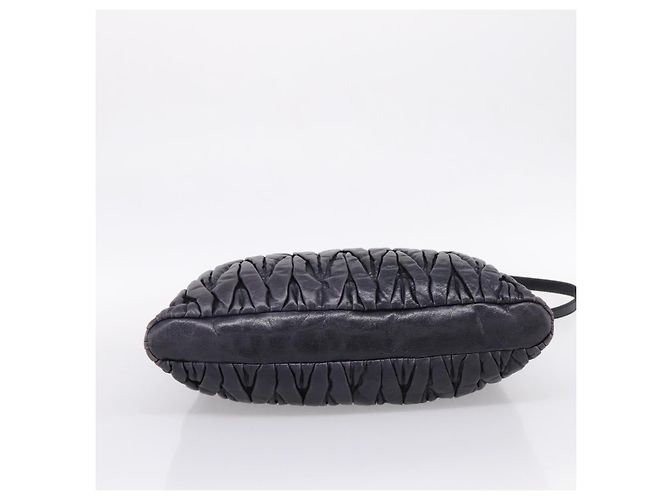 Miu Miu Matelasse Hand Bag Leather 2way Black Silver - vista 5
