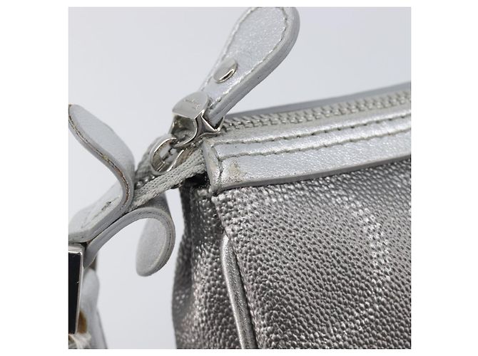 Salvatore Ferragamo Gancini Hand Bag Leather Silver - vista 20