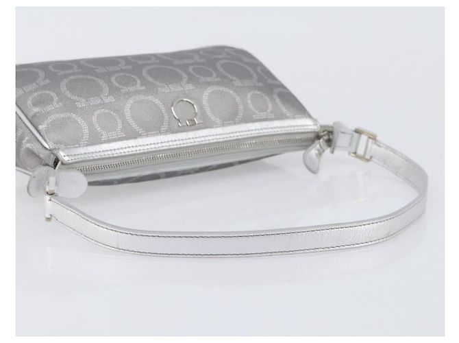 Salvatore Ferragamo Gancini Hand Bag Leather Silver - vista 7