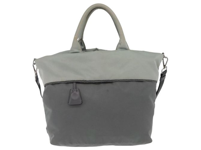PRADA Bolso reversible de nylon 2way Gris Plata - vista 13