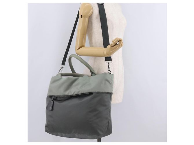 PRADA Bolso reversible de nylon 2way Gris Plata - vista 28
