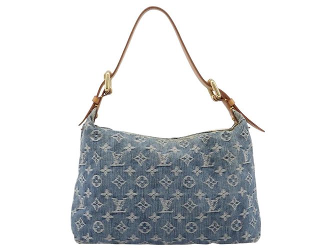 LOUIS VUITTON Monogram Denim Buggy PM Shoulder Bag Blue M95049 LV - vista 2
