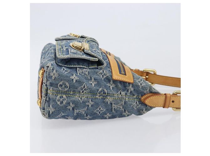 LOUIS VUITTON Monogram Denim Buggy PM Shoulder Bag Blue M95049 LV - vista 3