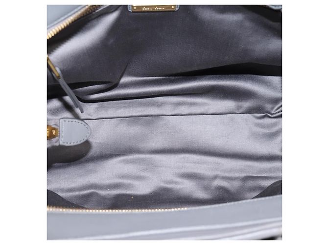 Miu Miu Matelasse Hand Bag Leather 2way Gray Gold Tone - vista 11