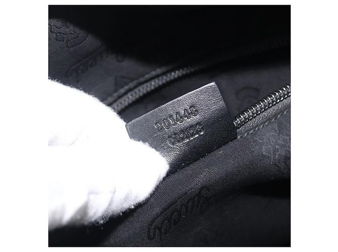 GUCCI GG Implementation Shoulder Bag PVC Black Silver 201448 - vista 12