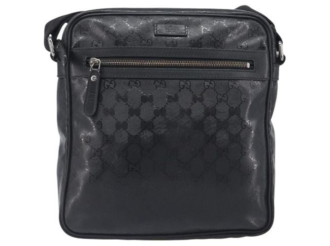 GUCCI GG Implementation Shoulder Bag PVC Black Silver 201448 - vista 13