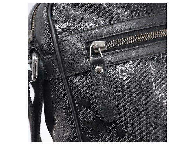 GUCCI GG Implementation Shoulder Bag PVC Black Silver 201448 - vista 21