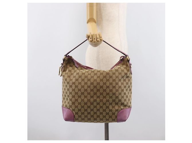 GUCCI GG Canvas Shoulder Bag Beige Gold 269958 - vista 24