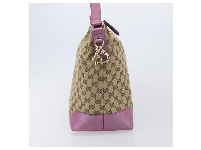 GUCCI GG Canvas Shoulder Bag Beige Gold 269958 - vista 4